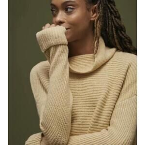 Pilcro by Anthropologie Pale Tan Pullover Knit Tunic Sweater - Size - XS